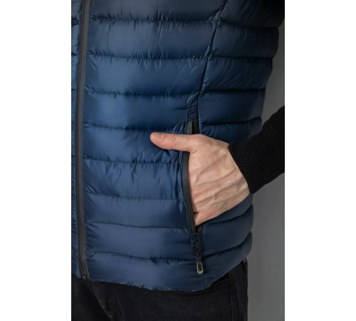 Жилетка мужская демисезонная, цвет черно-синий, 244RC999