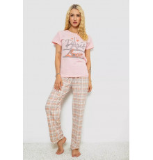 Жіноча піжама з принтом, колір рожевий, 243R3335