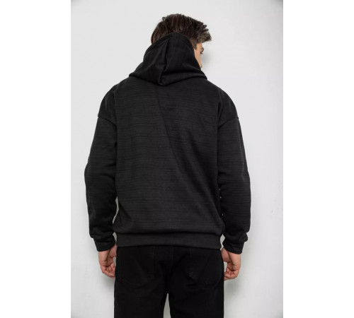 Кофта чоловіча на флісі з капюшоном, колір чорно-сірий, 238R58697