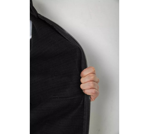 Кофта чоловіча на флісі з капюшоном, колір чорно-сірий, 238R58697