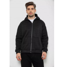 Кофта мужская на флисе с капюшоном, цвет черно-серый, 238R58697.