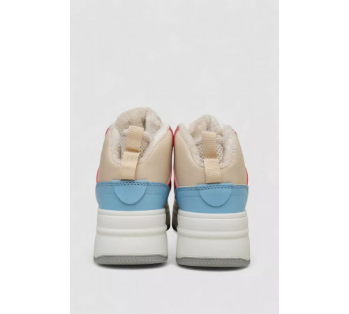 Кросівки жіночі зимові на хутрі, колір біло-червоний, 248RAM09-96