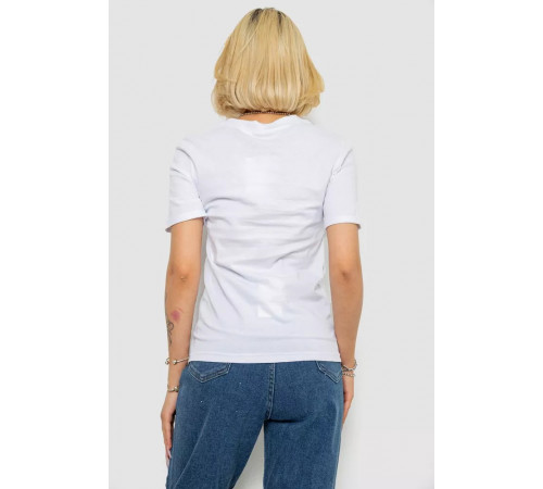 Женская футболка с принтом, цвет белый, 238R57485