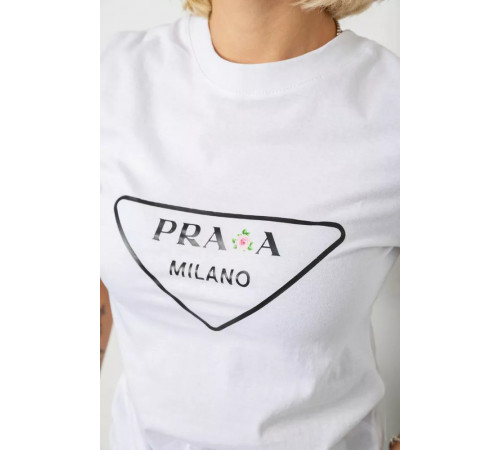 Женская футболка с принтом, цвет белый, 238R57485