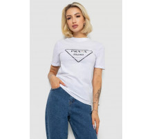 Женская футболка с принтом, цвет белый, 238R57485