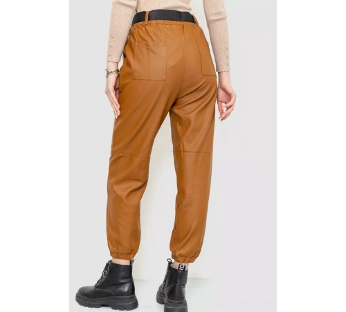 Брюки женские из экокожи, цвет коричневый, 186R5205. Брюки женские из экокожи, цвет коричневый, 186R5205.