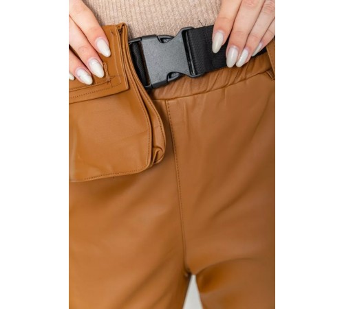 Брюки женские из экокожи, цвет коричневый, 186R5205. Брюки женские из экокожи, цвет коричневый, 186R5205.