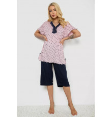 Піжама жіноча з принтом, колір рожевий, 243R6997