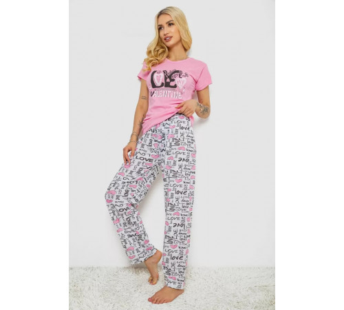 Женская пижама с принтом, цвет розовый, 243R2490