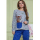 Жіночий костюм штани + кофта, сіро-синього кольору, 172R1211-2