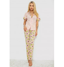 Жіноча піжама з принтом, колір персиковий, 243R7091