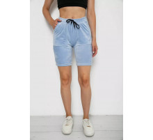 Шорты женские велюровые однотонные, цвет голубой, 238R58169