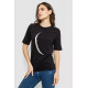 Футболка жіноча з принтом, колір чорний, 241R1830