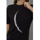 Футболка жіноча з принтом, колір чорний, 241R1830