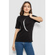 Футболка жіноча з принтом, колір чорний, 241R1830