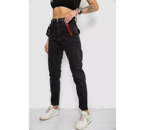 Джинси жіночі Mom-fit, колір чорний, 182R9135 Джинси жіночі Mom-fit, колір чорний, 182R9135