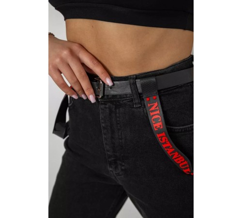 Джинси жіночі Mom-fit, колір чорний, 182R9135 Джинси жіночі Mom-fit, колір чорний, 182R9135