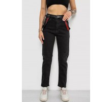 Джинсы женские Mom-fit, цвет черный, 182R9135