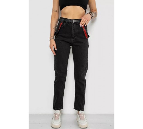 Джинси жіночі Mom-fit, колір чорний, 182R9135 Джинси жіночі Mom-fit, колір чорний, 182R9135
