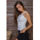 Майка жіноча, з декоративними блискавками, білого кольору, 180R232