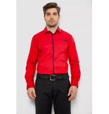Рубашка мужская с длинным рукавом, цвет красный, 214R7009