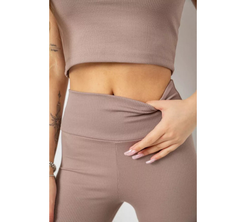 Костюм жіночий в рубчик, колір мокко, 221R3609