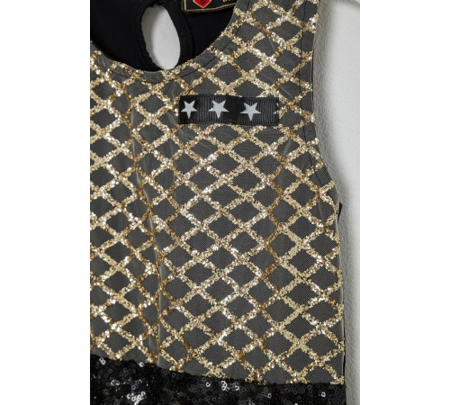 Платье для девочек нарядное, цвет черно-золотой, 247R330