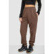 Спортивные брюки женские на флисе, цвет коричневый, 102R415-1.
