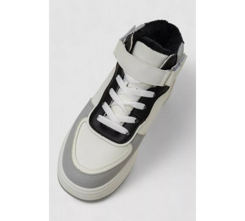 Кроссовки женские зимние на меху, цвет бело-серый, 248RAM03-86