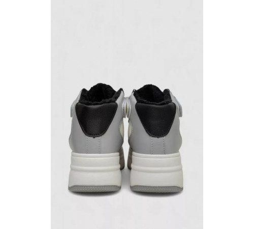 Кроссовки женские зимние на меху, цвет бело-серый, 248RAM03-86