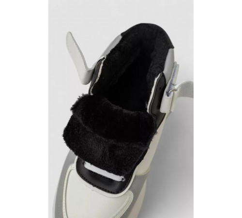 Кроссовки женские зимние на меху, цвет бело-серый, 248RAM03-86