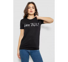 Футболка жіноча з принтом, колір чорний, 244R501