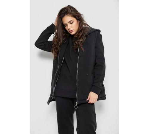 Спортивный костюм-тройка женский на флисе, цвет черный, 247R2020