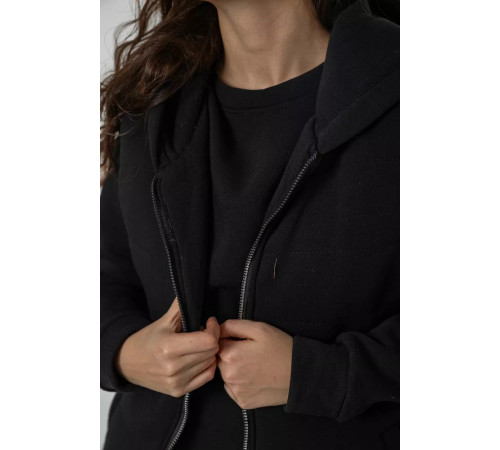 Спортивный костюм-тройка женский на флисе, цвет черный, 247R2020