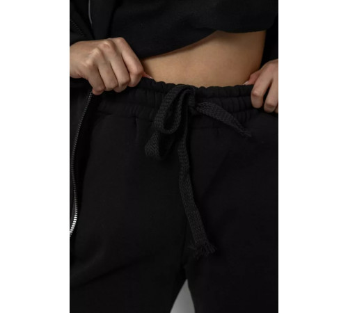 Спортивный костюм-тройка женский на флисе, цвет черный, 247R2020