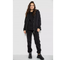 Спортивный костюм-тройка женский на флисе, цвет черный, 247R2020