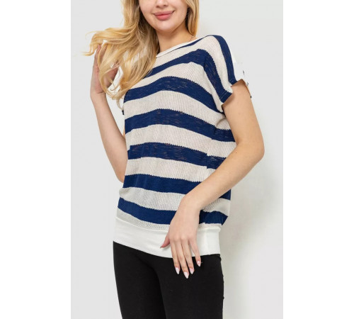 Кофта жіноча в смужку, колір синьо-білий, 244R0262