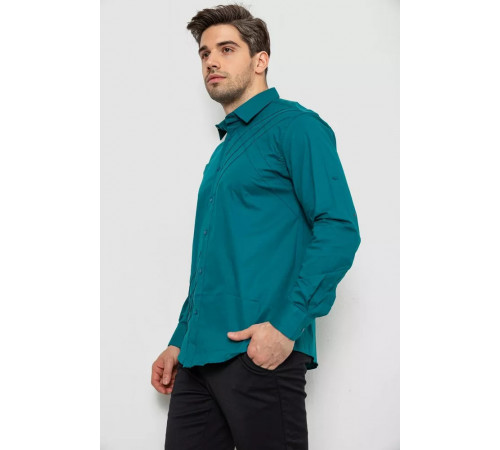 Рубашка мужская однотонная, цвет изумрудный, 214R7466
