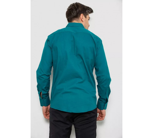 Рубашка мужская однотонная, цвет изумрудный, 214R7466