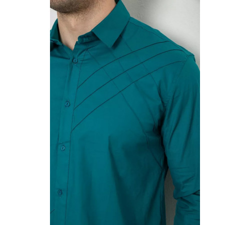 Рубашка мужская однотонная, цвет изумрудный, 214R7466