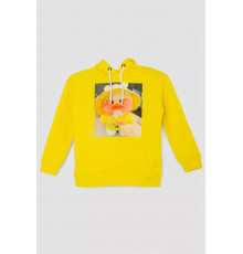 Худые детские на флисе с принтом, цвет желтый, 102R1525.
