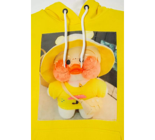 Худі дитячий на флісі з принтом, колір жовтий, 102R1525