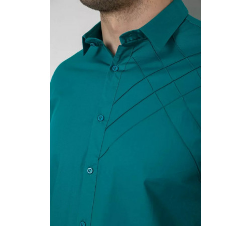 Сорочка чоловіча однотонна, колір зелений, 214R7466-1