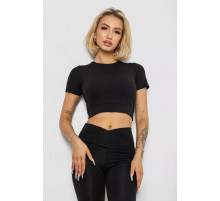 Футболка - топ жіноча в рубчик, колір чорний, 238R58210