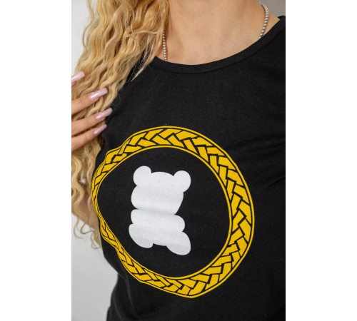 Женская футболка с принтом, цвет черный, 244R2216