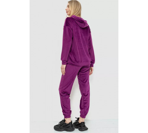 Спорт костюм женский велюровый, цвет фиолетовый, 177R022