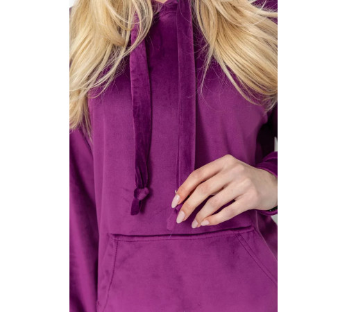 Спорт костюм женский велюровый, цвет фиолетовый, 177R022