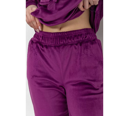 Спорт костюм женский велюровый, цвет фиолетовый, 177R022