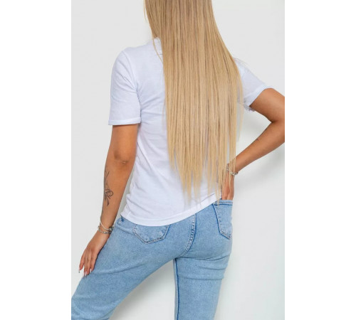 Женская футболка с принтом, цвет белый, 238R57400