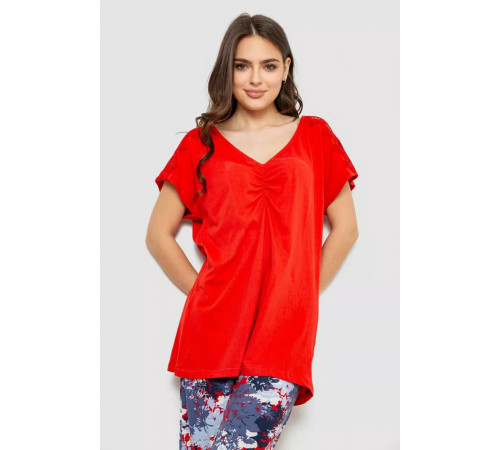 Женская пижама с принтом, цвет красный, 243R1602-006